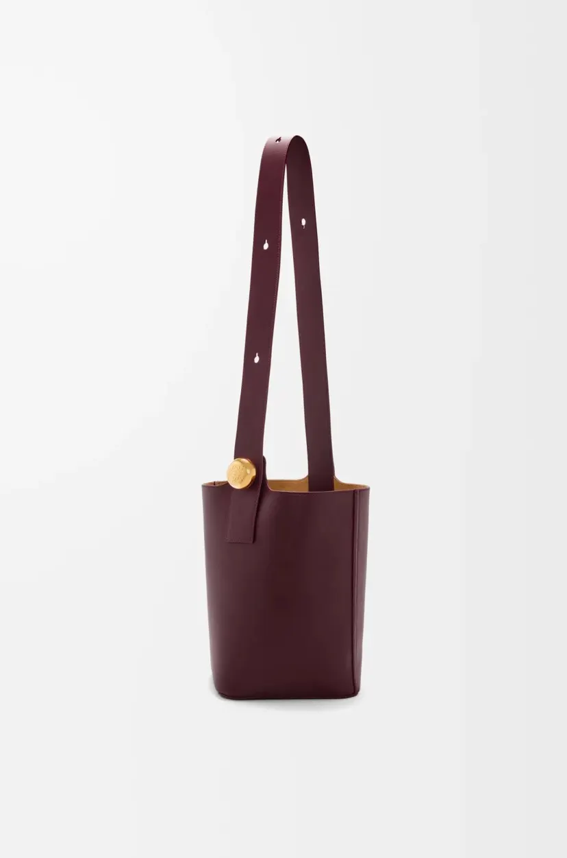 紅色 酒紅 牛皮 图 中号光滑牛皮革 Pebble Bucket 水桶包 休閒水桶款