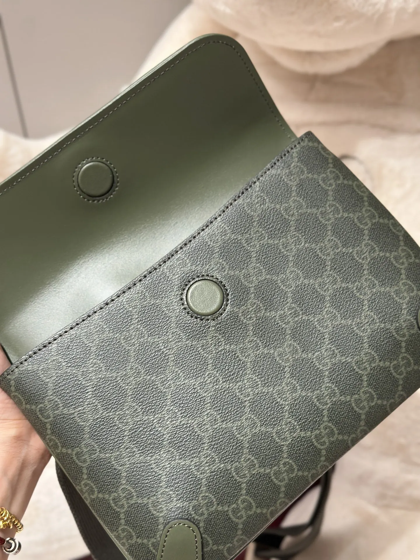 黑色 绿色 帆布 GG 拉链袋GG腰包 休闲腰包款