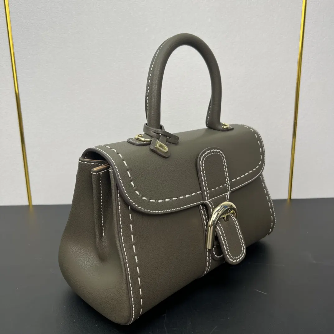 Delvaux 焦糖色 小牛皮 手提包 通勤手提款