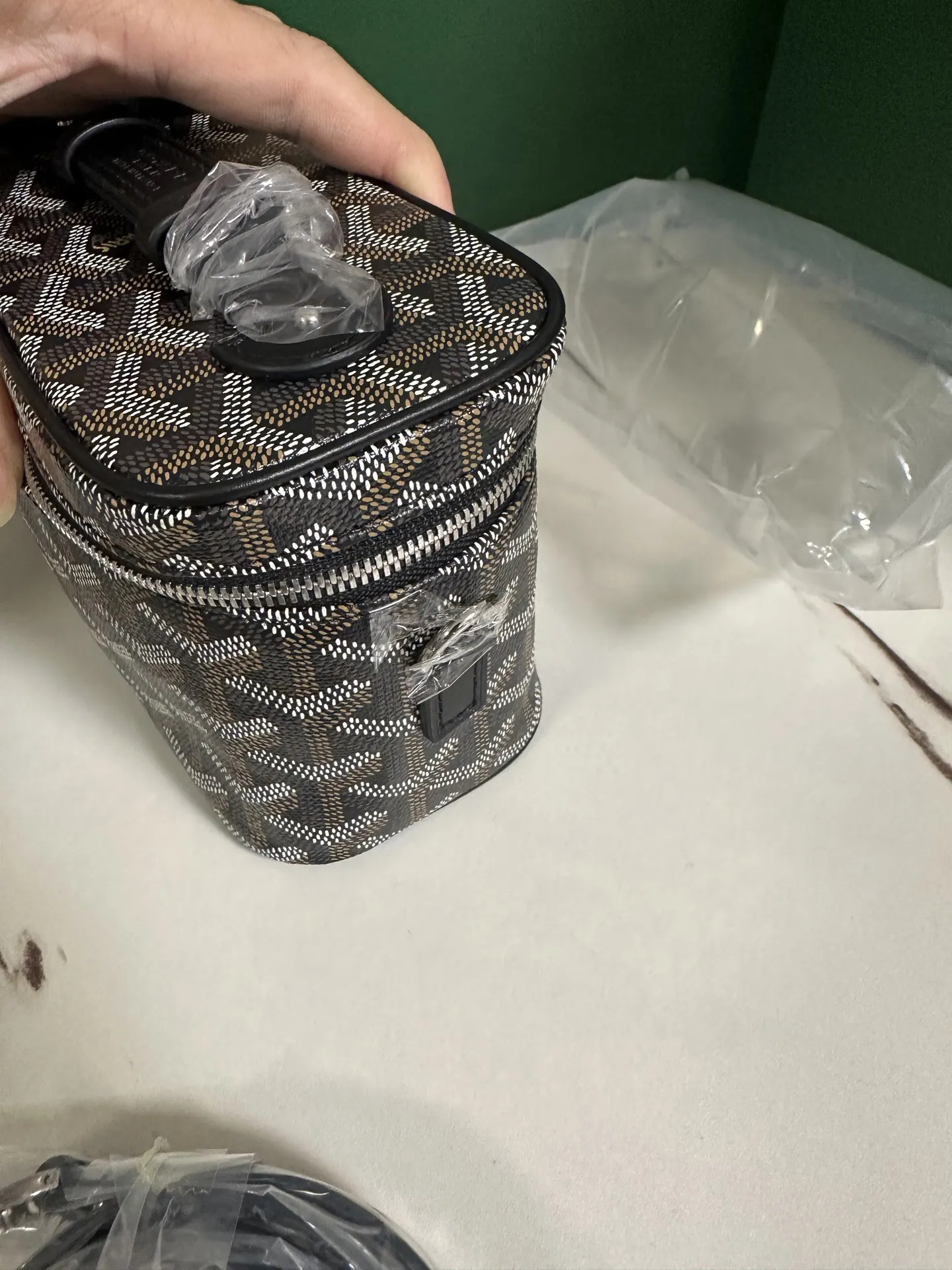 Goyard Yellow Cosmetic Pouch Leather