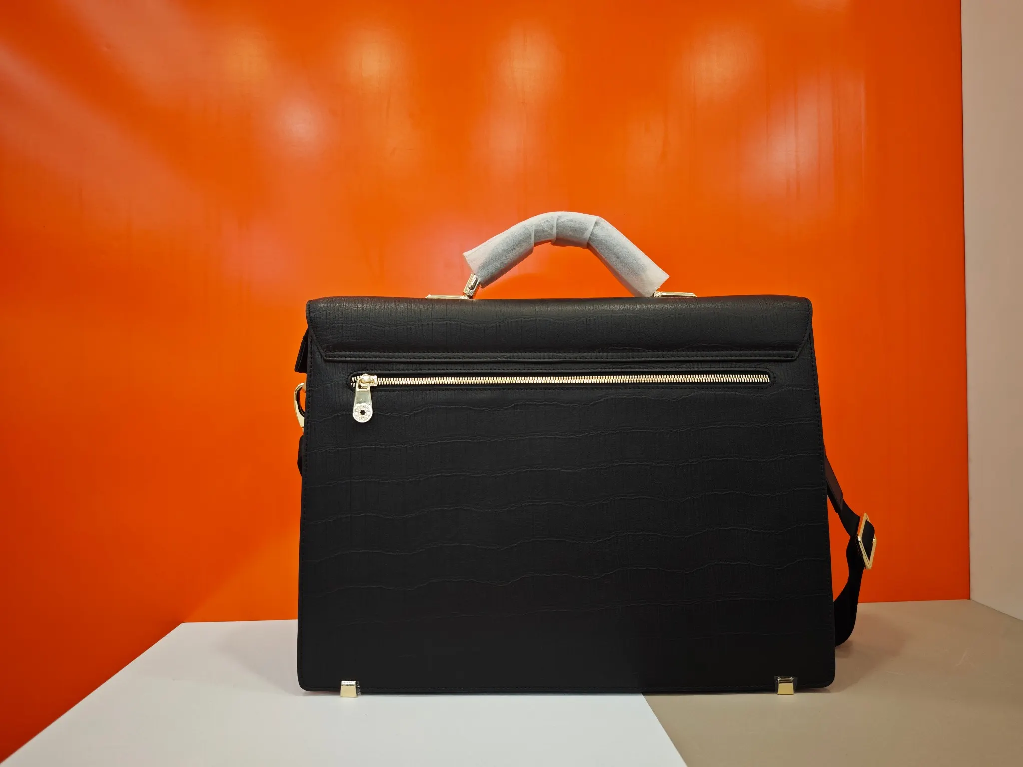 Black Briefcase Business Commuter Leather