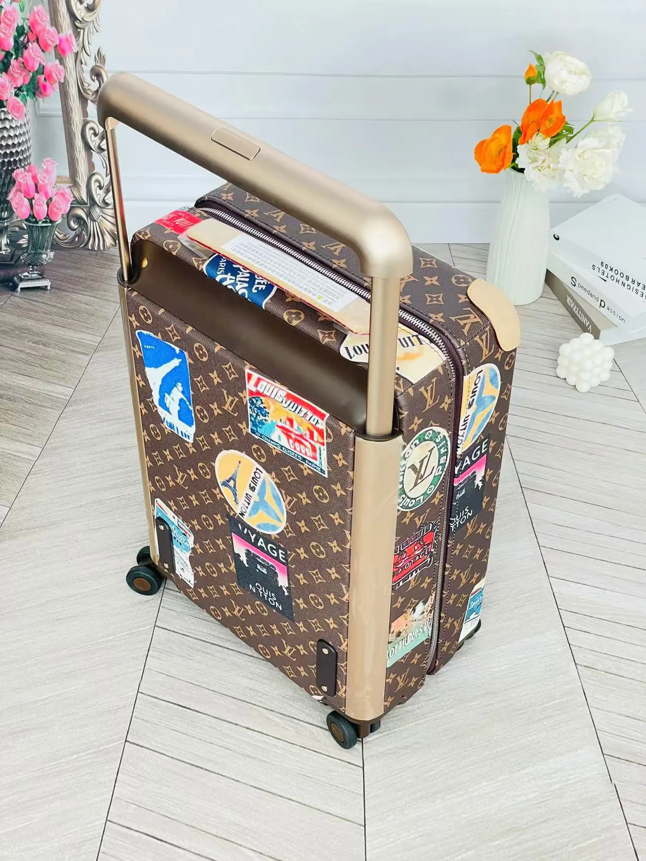LV 老花 帆布 行李箱 旅行拉杆款 輕便出行款