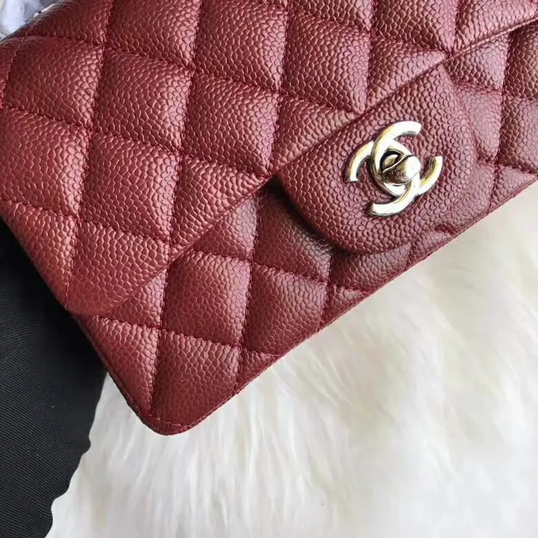 CHANEL 牛皮 CF mini 进口球纹牛皮 链条包 精致链条款