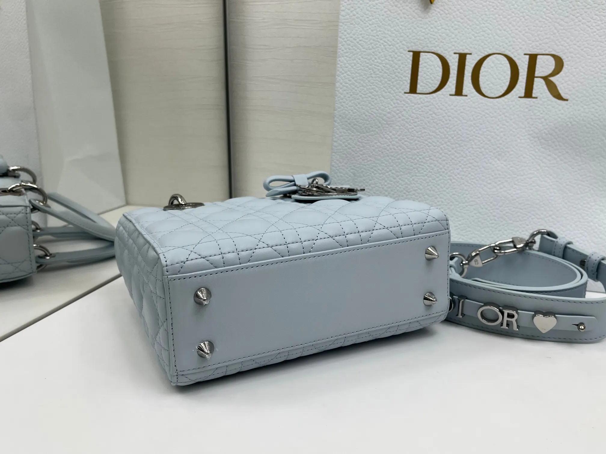 Dior My ABCDior 冰川蓝羊皮手袋 手提斜挎