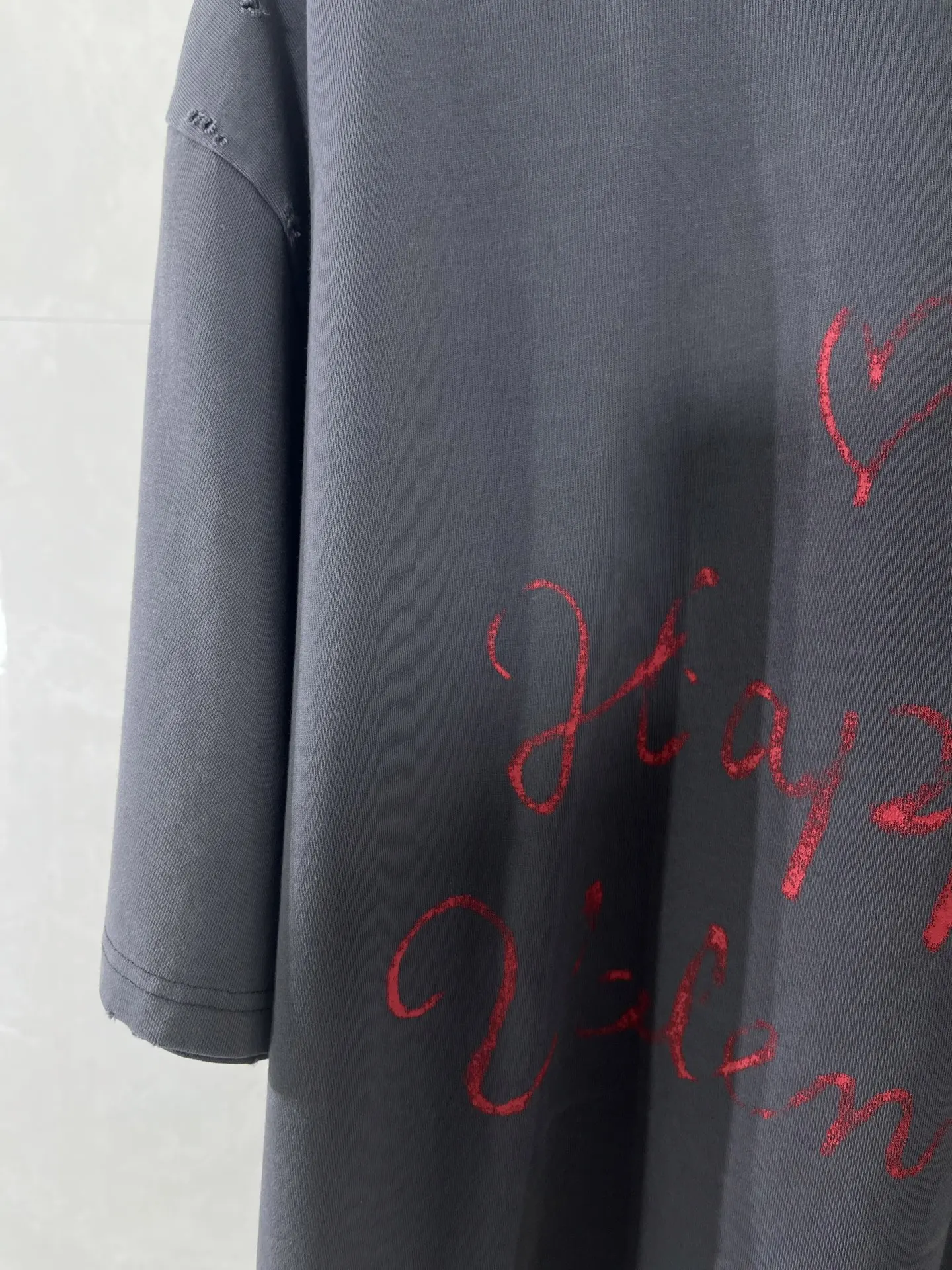 Balenciaga Gray Logo Short Sleeve T-Shirt Street