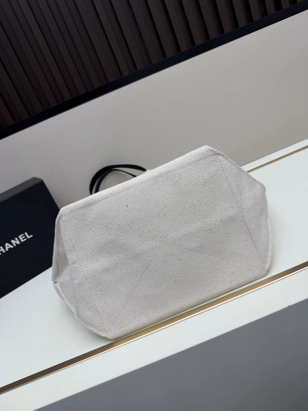 CHANEL 藏藍 卡其 小牛皮 托特包 大容量托特款