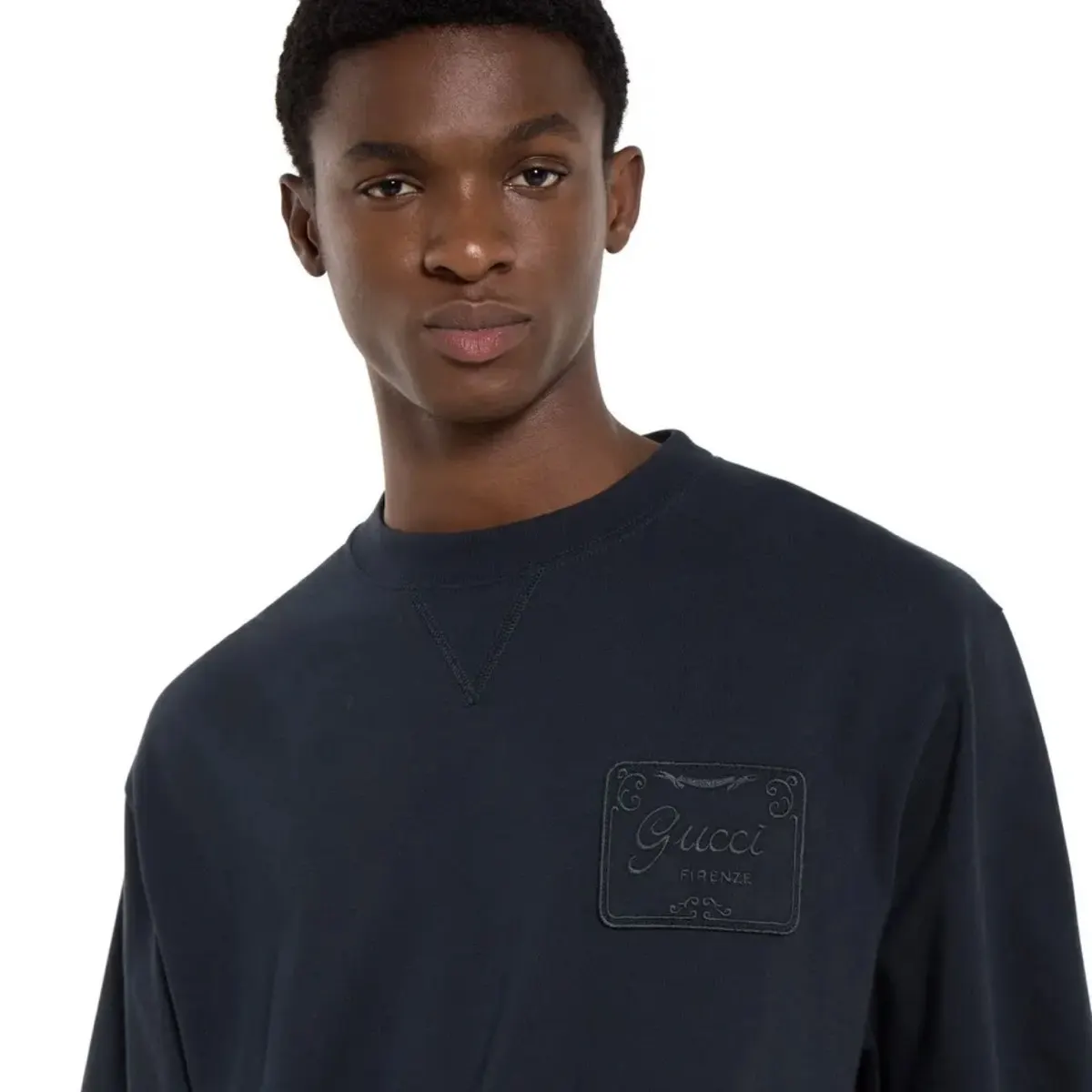 Gucci Embroidered Polo Shirt Blue