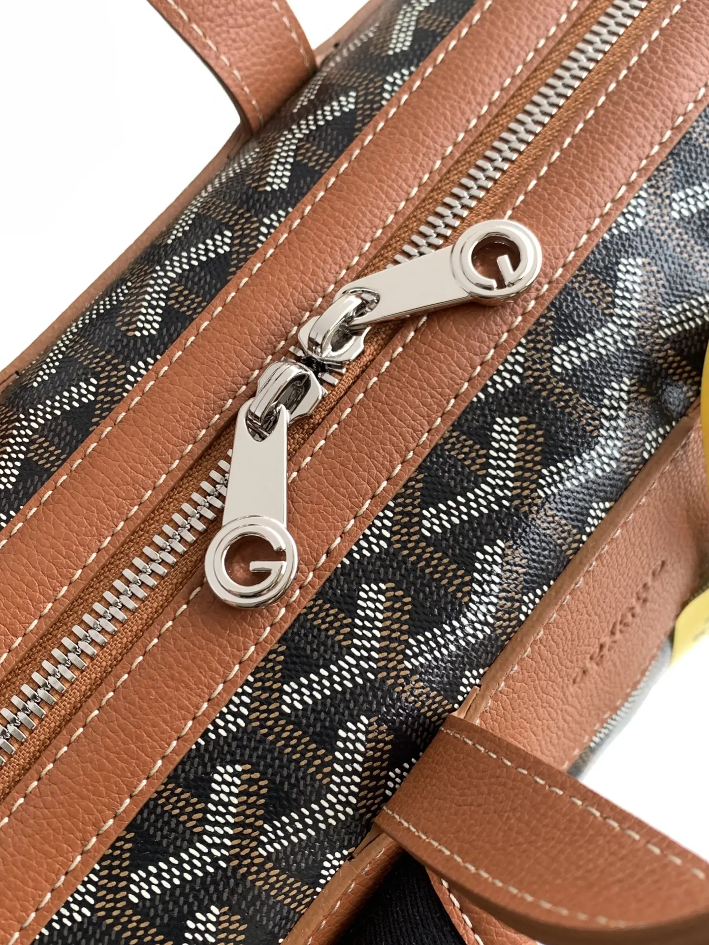 Goyard Black Brown Backpack Leather