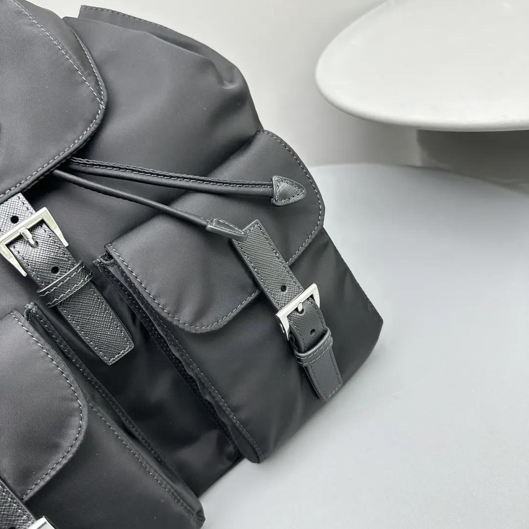 Prada Saffiano Leather Triangle Logo Backpack