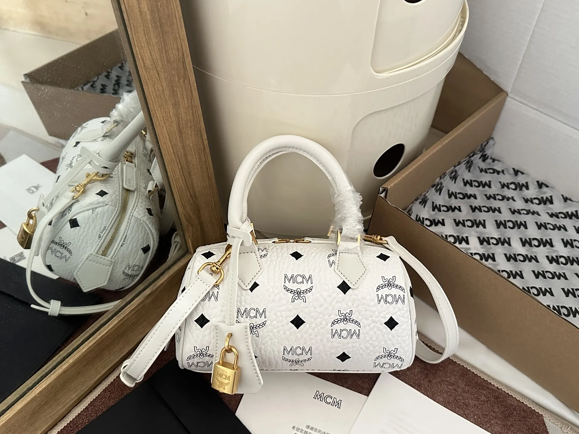 White Backpack Leather
