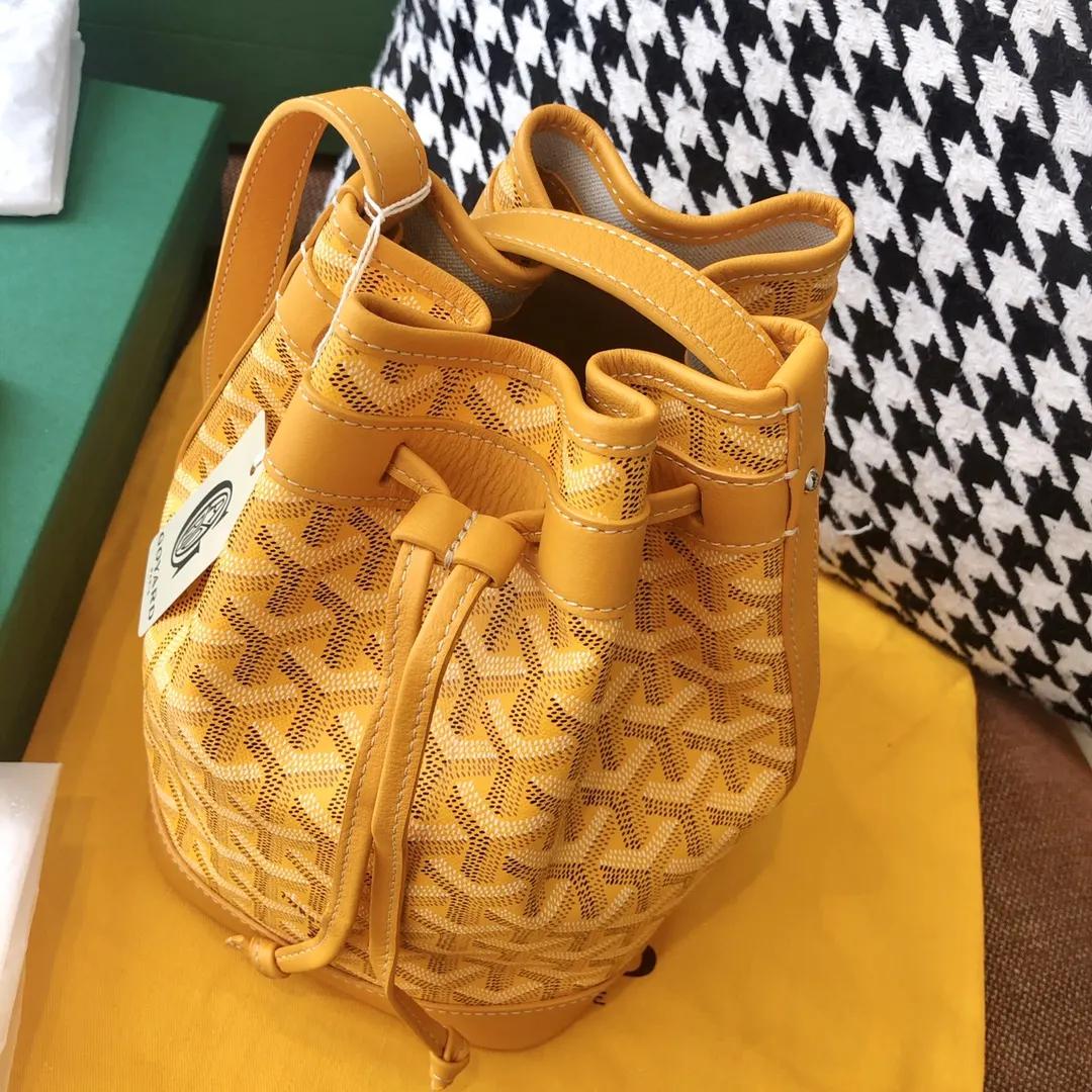 Goyard 老花 黄色 帆布 水桶包 休闲水桶款