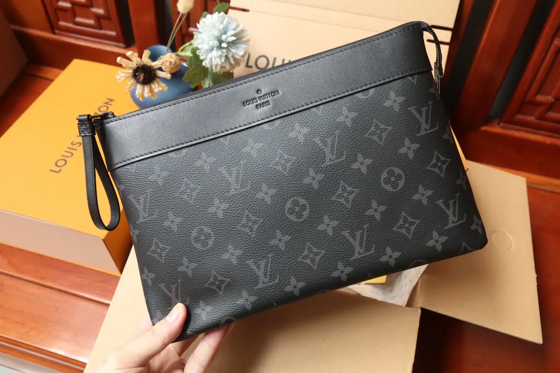 帆布 黑色花纹 chette Voyage Sou 手拿包 精致手拿款