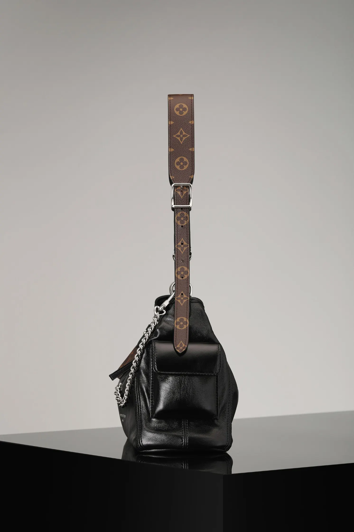 Black Monogram Chain Bag