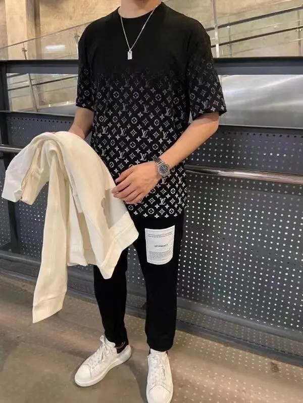 LV 黑色 Mo老花 短袖T恤 休闲百搭款