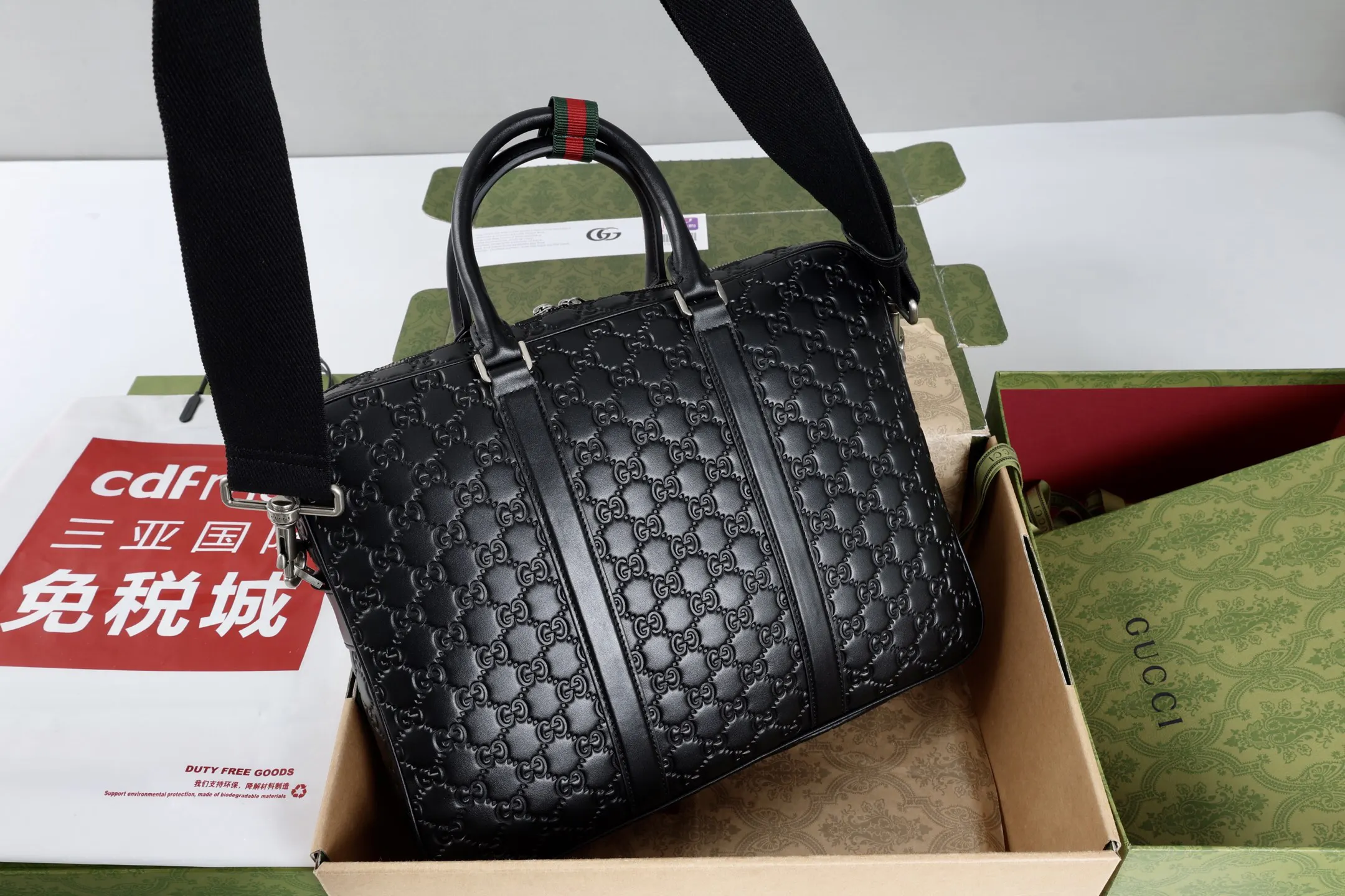Black Briefcase Business Commuter Leather