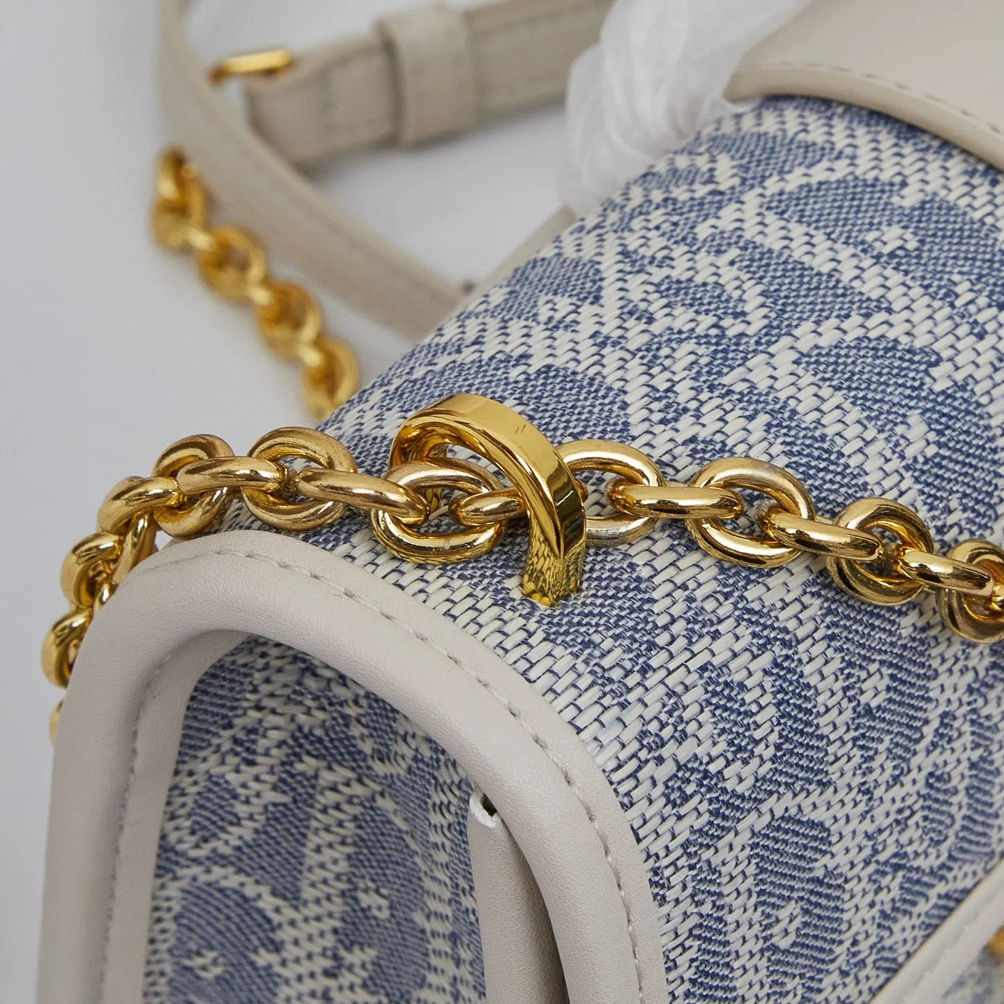 Blue Gold Chain Bag