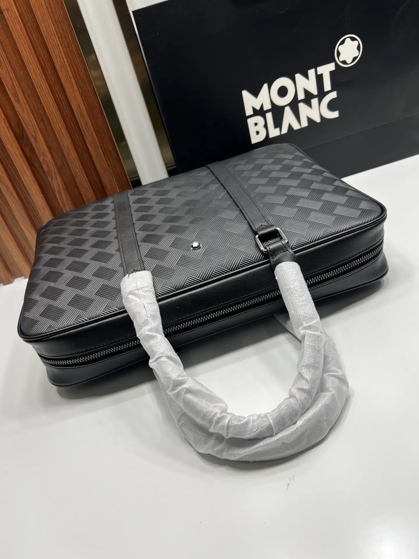 黑色 牛皮 MONTBLANC 万宝龙 公文包 商務通勤款