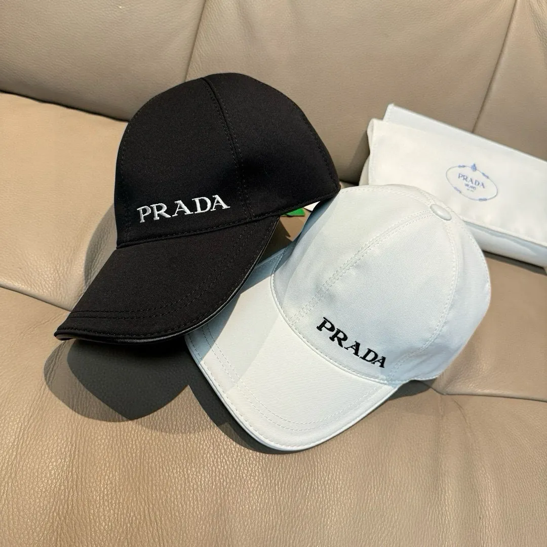 Prada 牛皮 棉质 刺绣 帽子 精致搭配