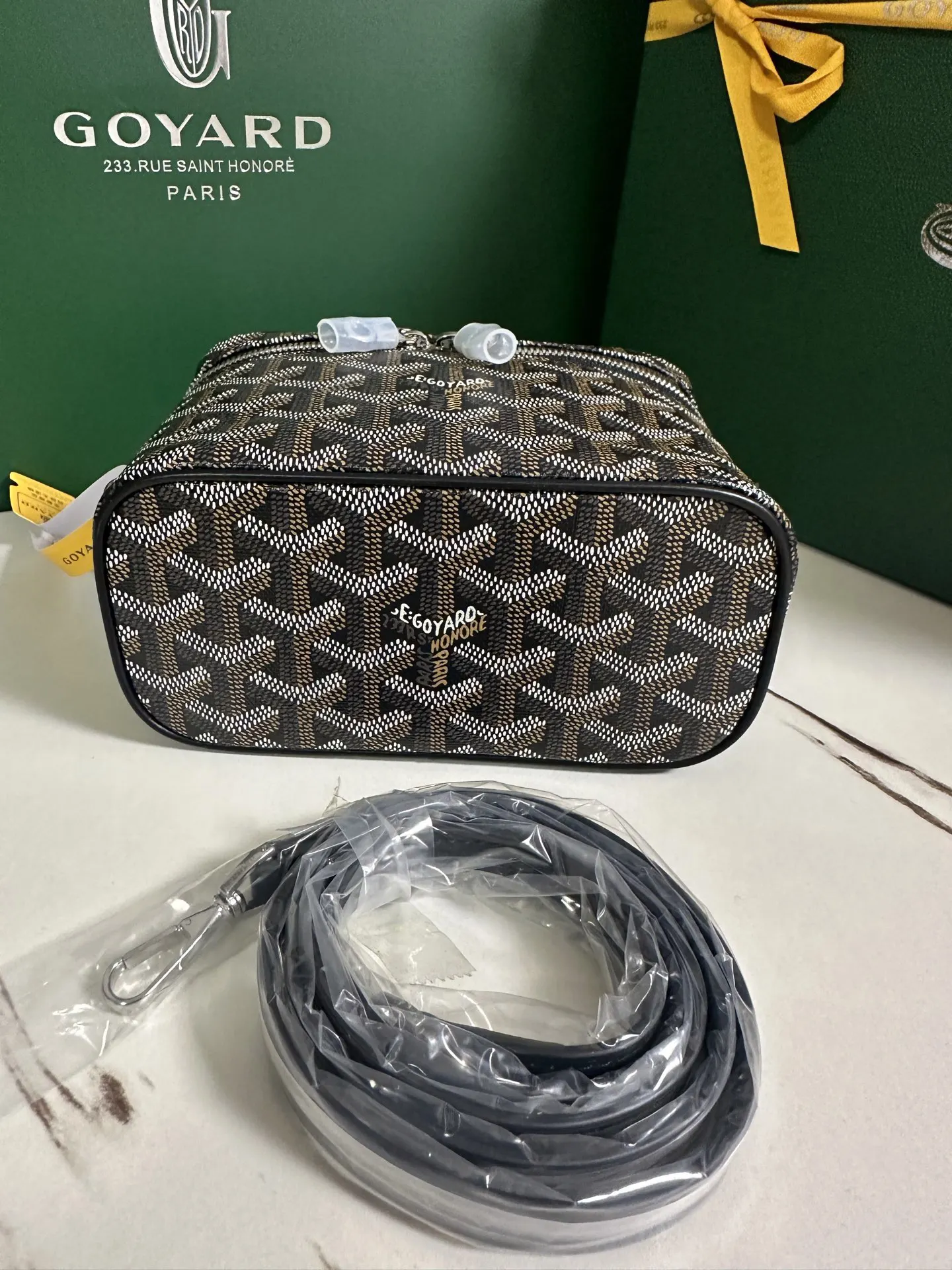 Goyard Yellow Cosmetic Pouch Leather