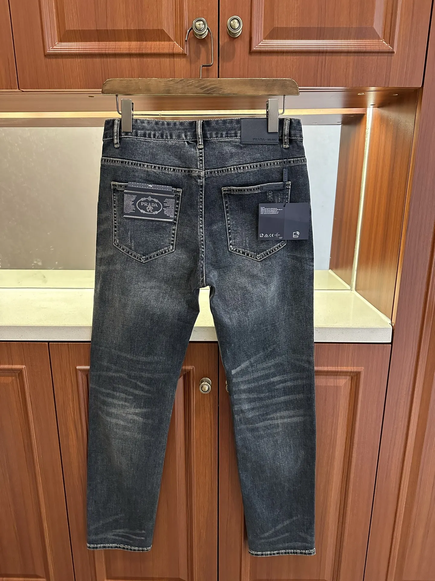 Prada 牛仔 字母 Logo 牛仔裤 休闲寬鬆 褲子