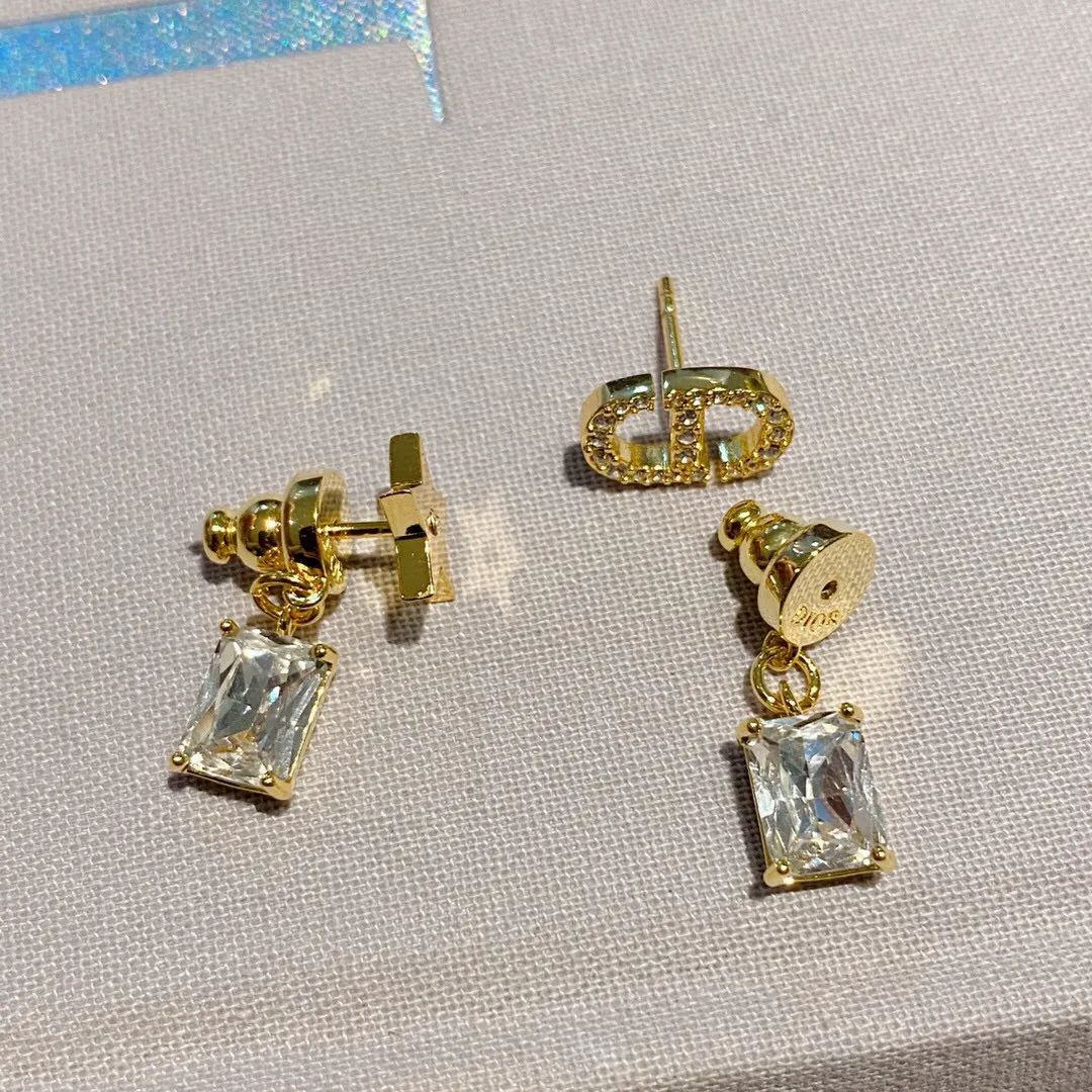 Dior CD 水晶 耳环 优雅耳饰