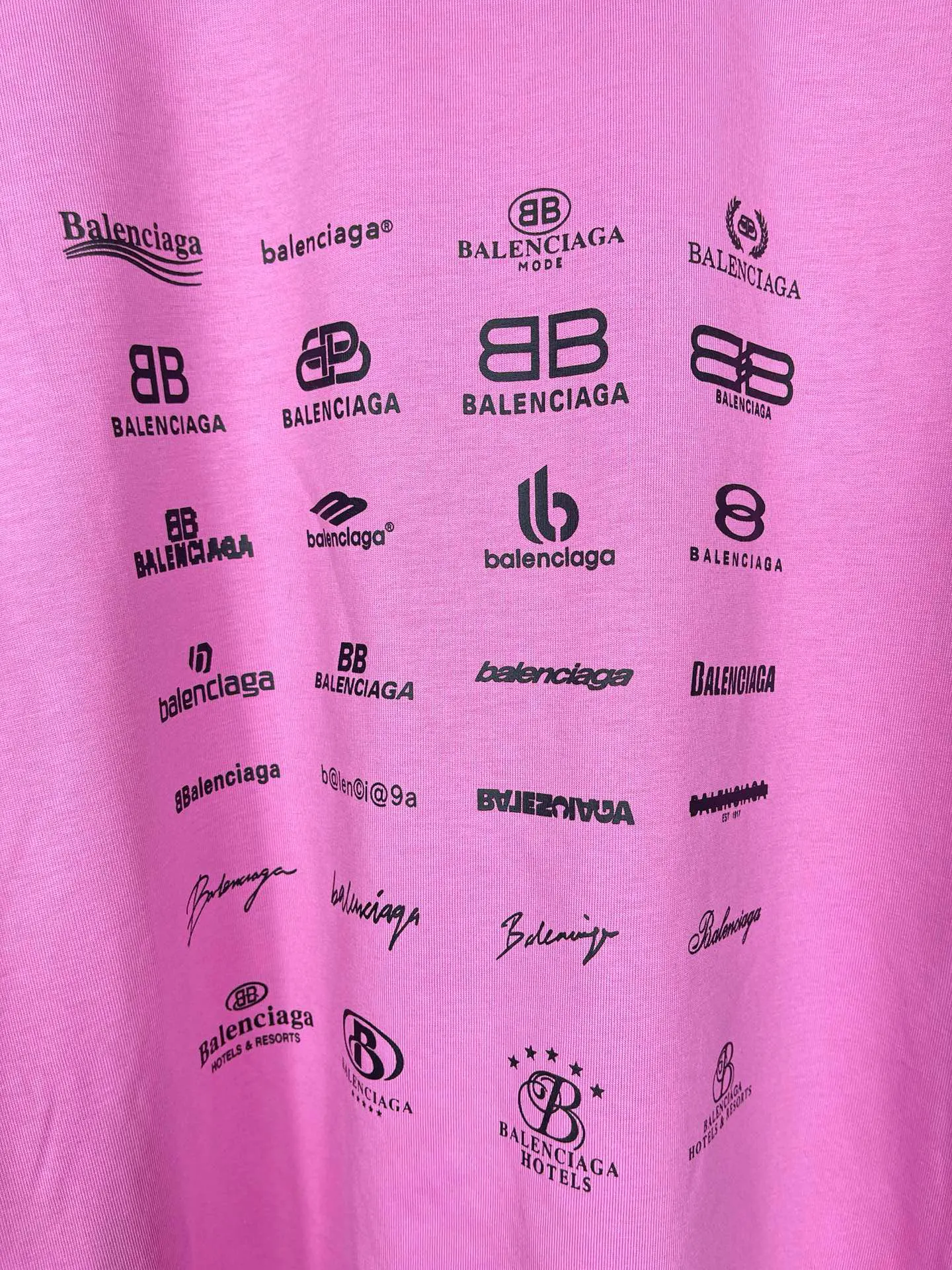 Balenciaga Black Cotton Logo Short Sleeve T-Shirt Loose Casual