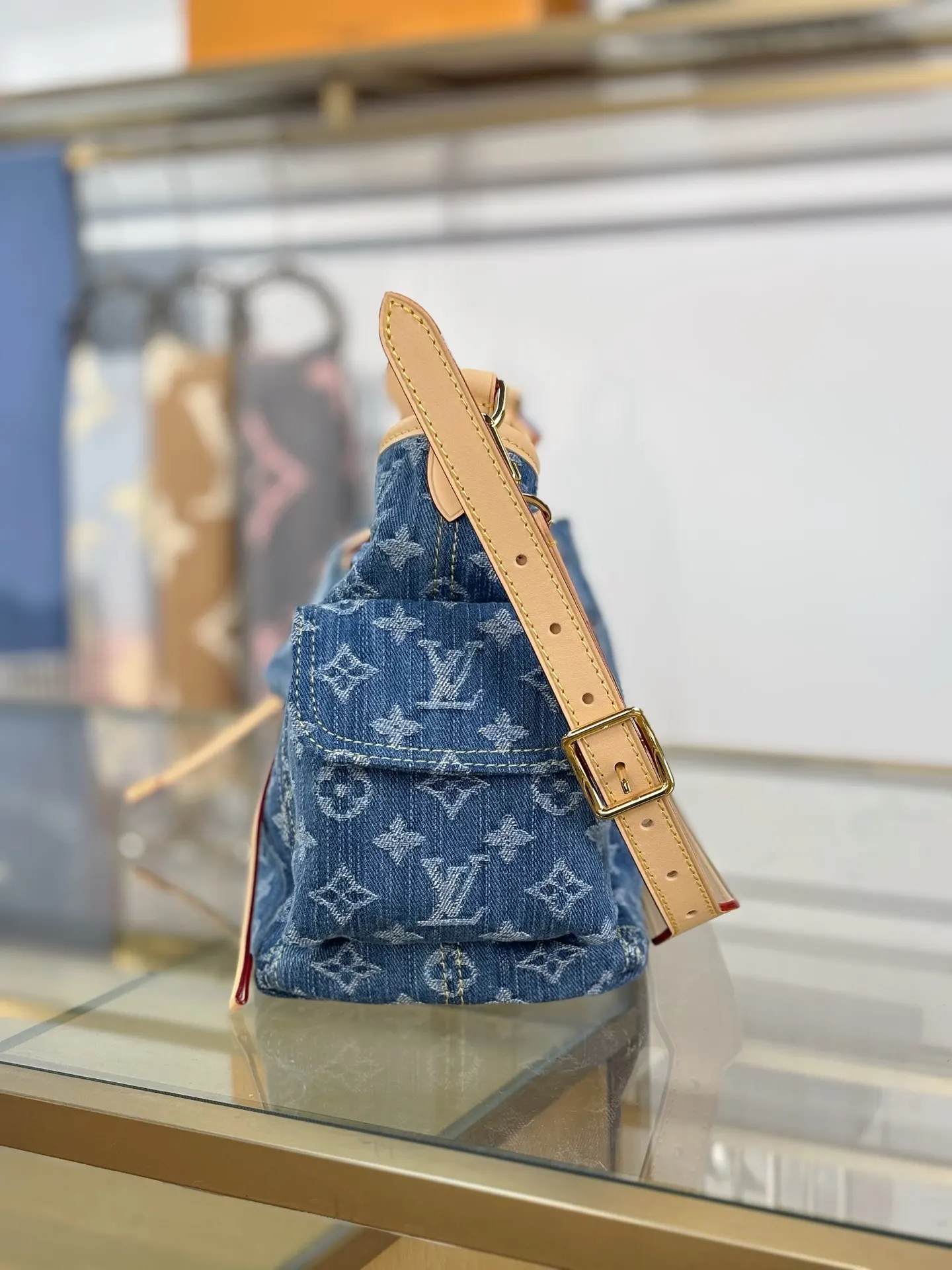 CarryAll 藍色 CARG 腋下包 復古腋下背款