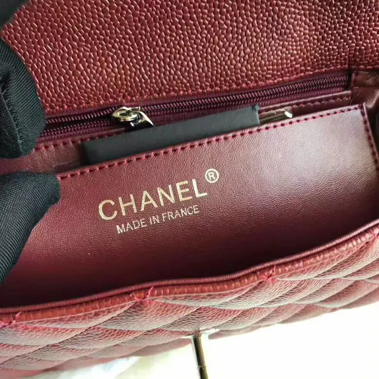 CHANEL 牛皮 CF mini 进口球纹牛皮 链条包 精致链条款