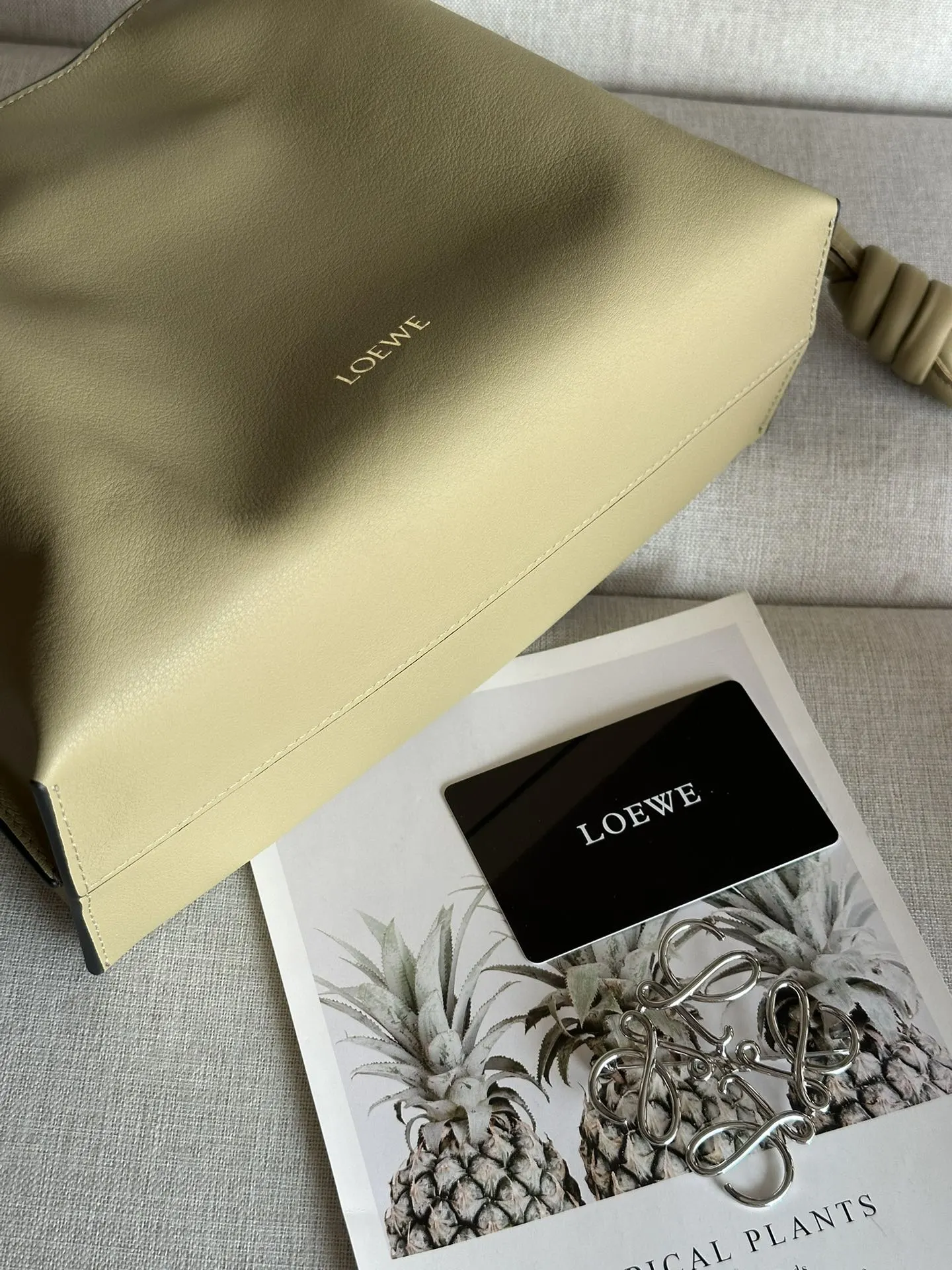 Loewe 金色 牛皮 手拿包 精致手拿款