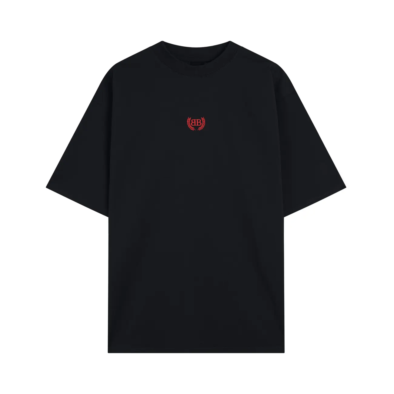 Balenciaga Black Letter Embroidery Short Sleeve T-Shirt Street