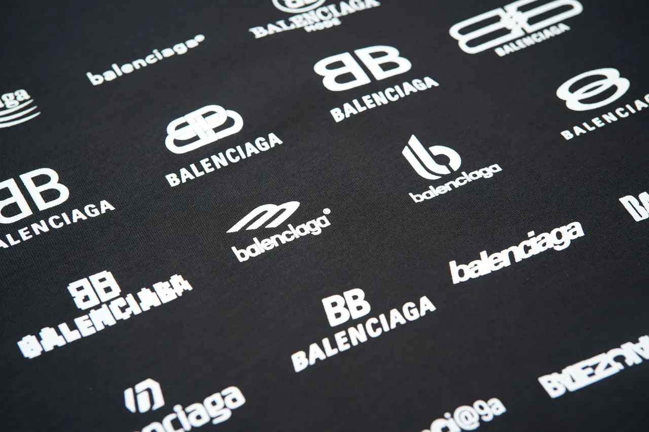 Balenciaga 黑色 Logo 印花 短袖T恤