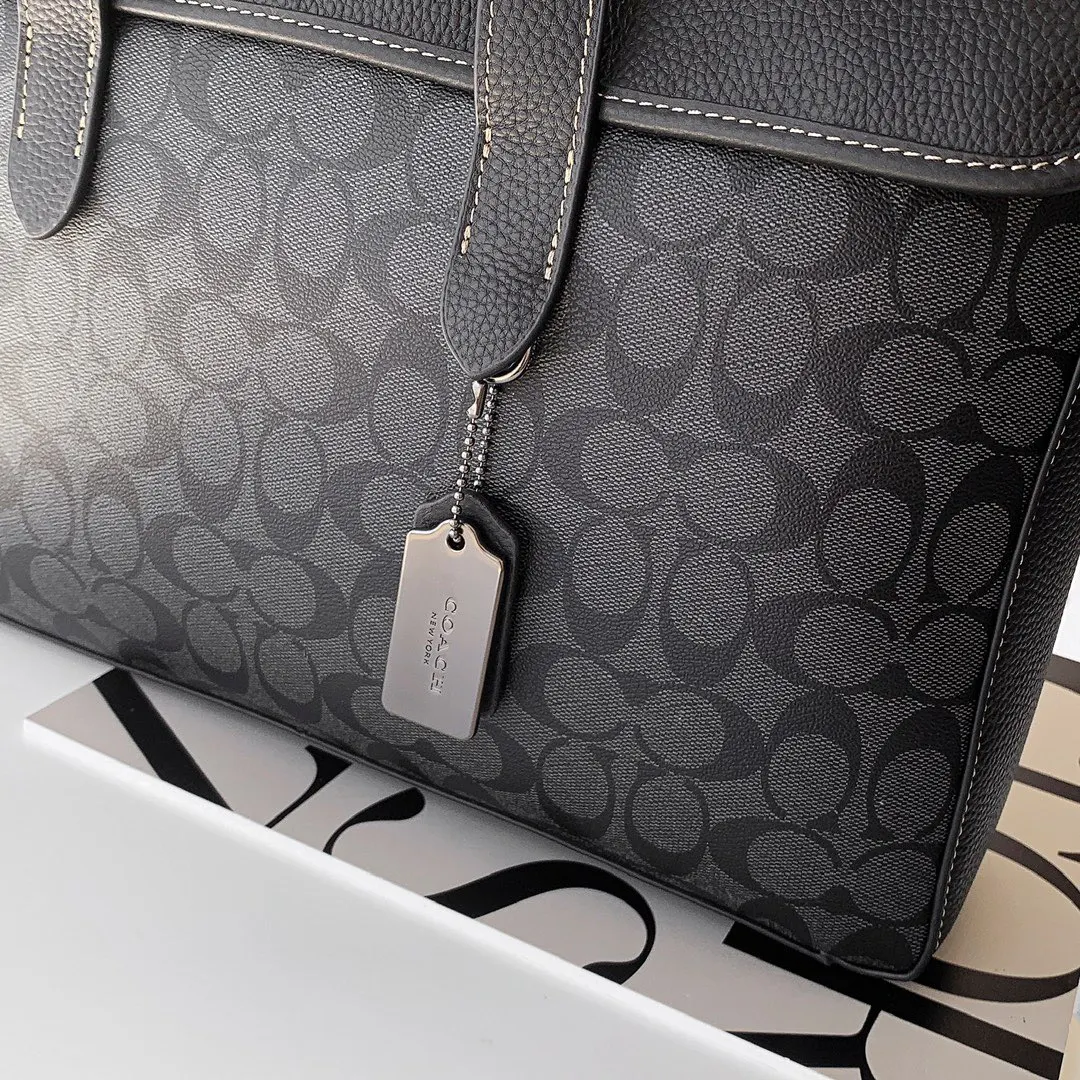 Monogram Briefcase Business Commuter Leather