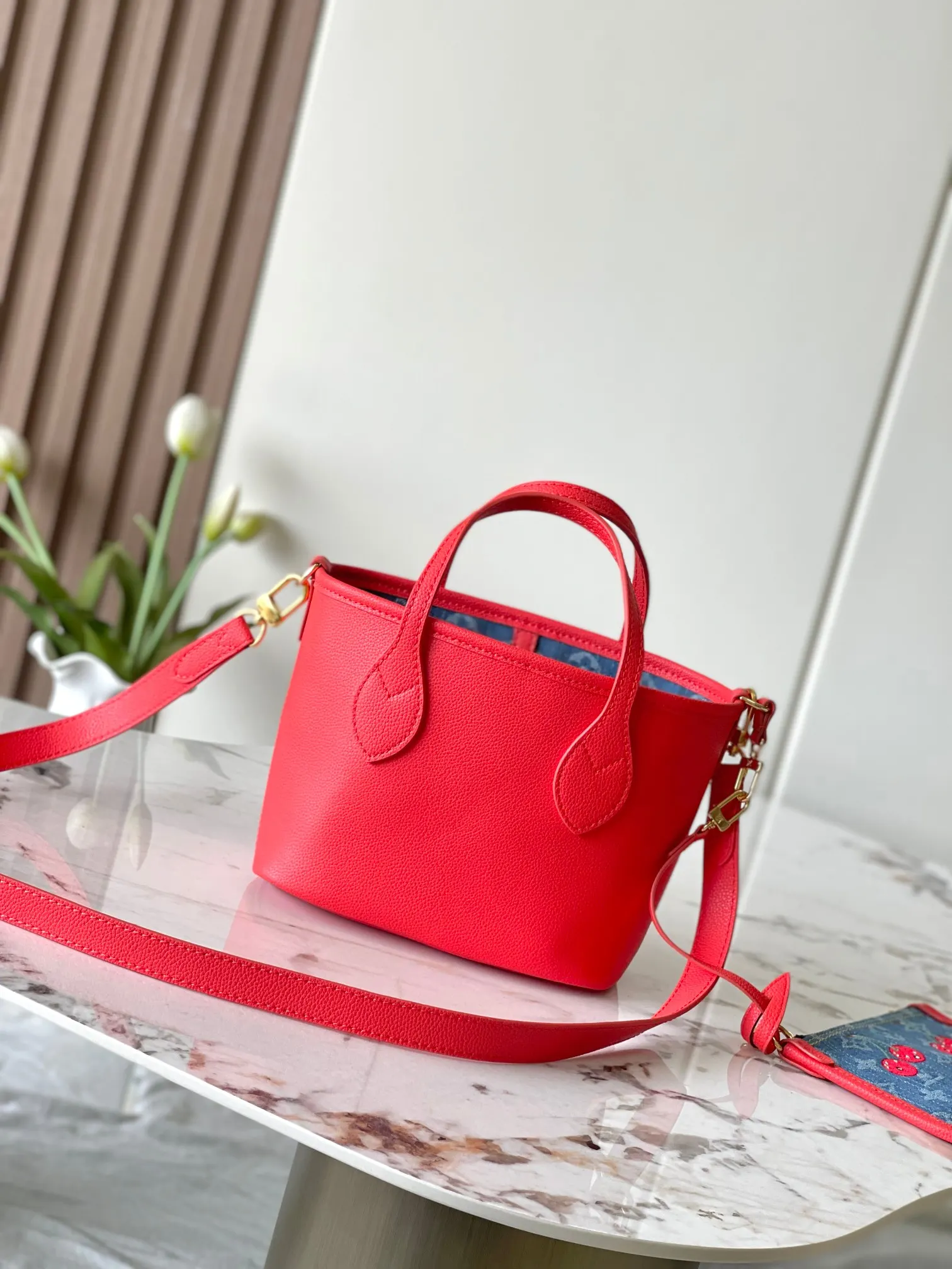 LV Neverfull 牛仔 丹宁 牛皮 收納包 旅行收納款