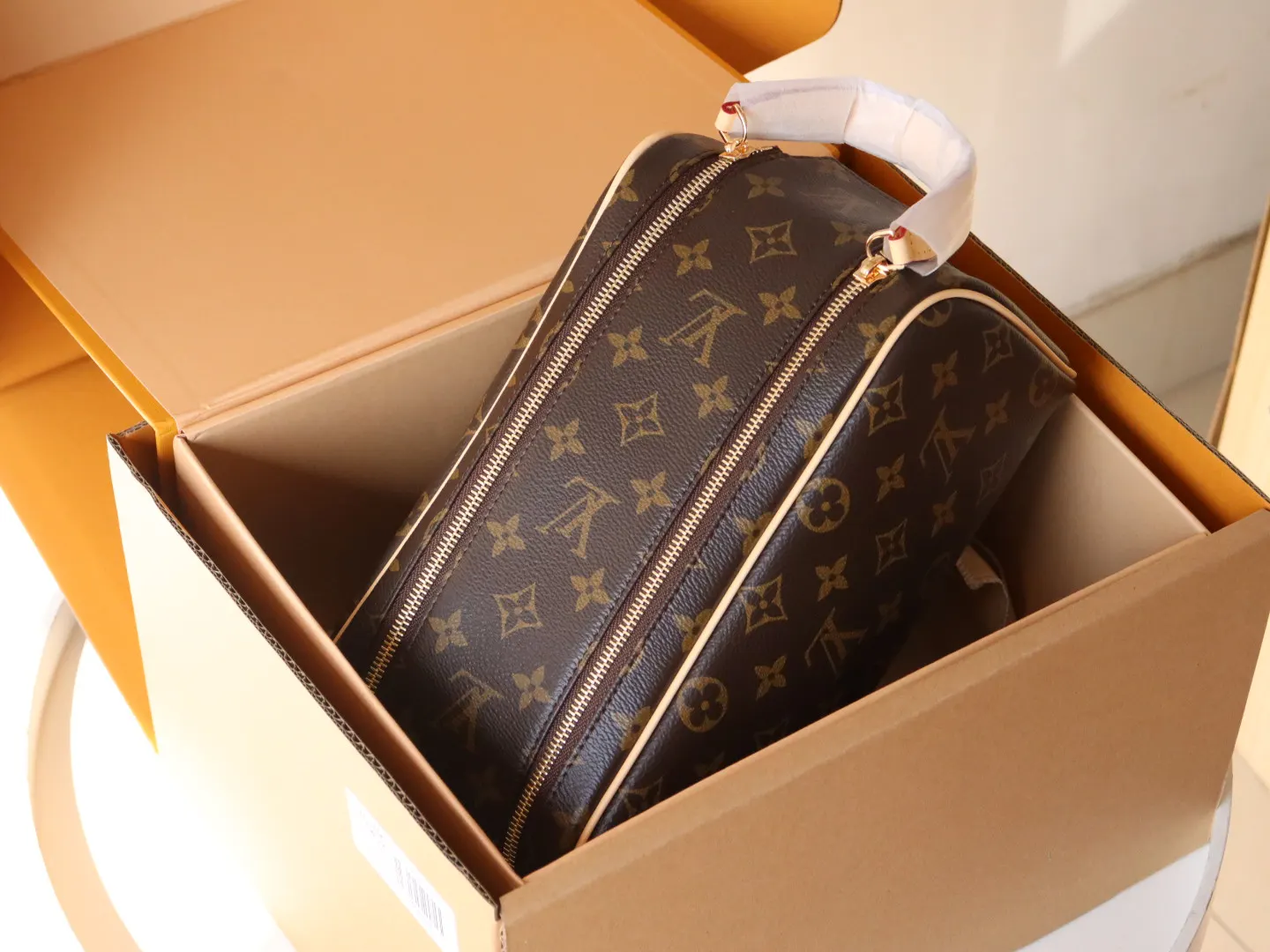 Monogram Cosmetic Pouch Leather