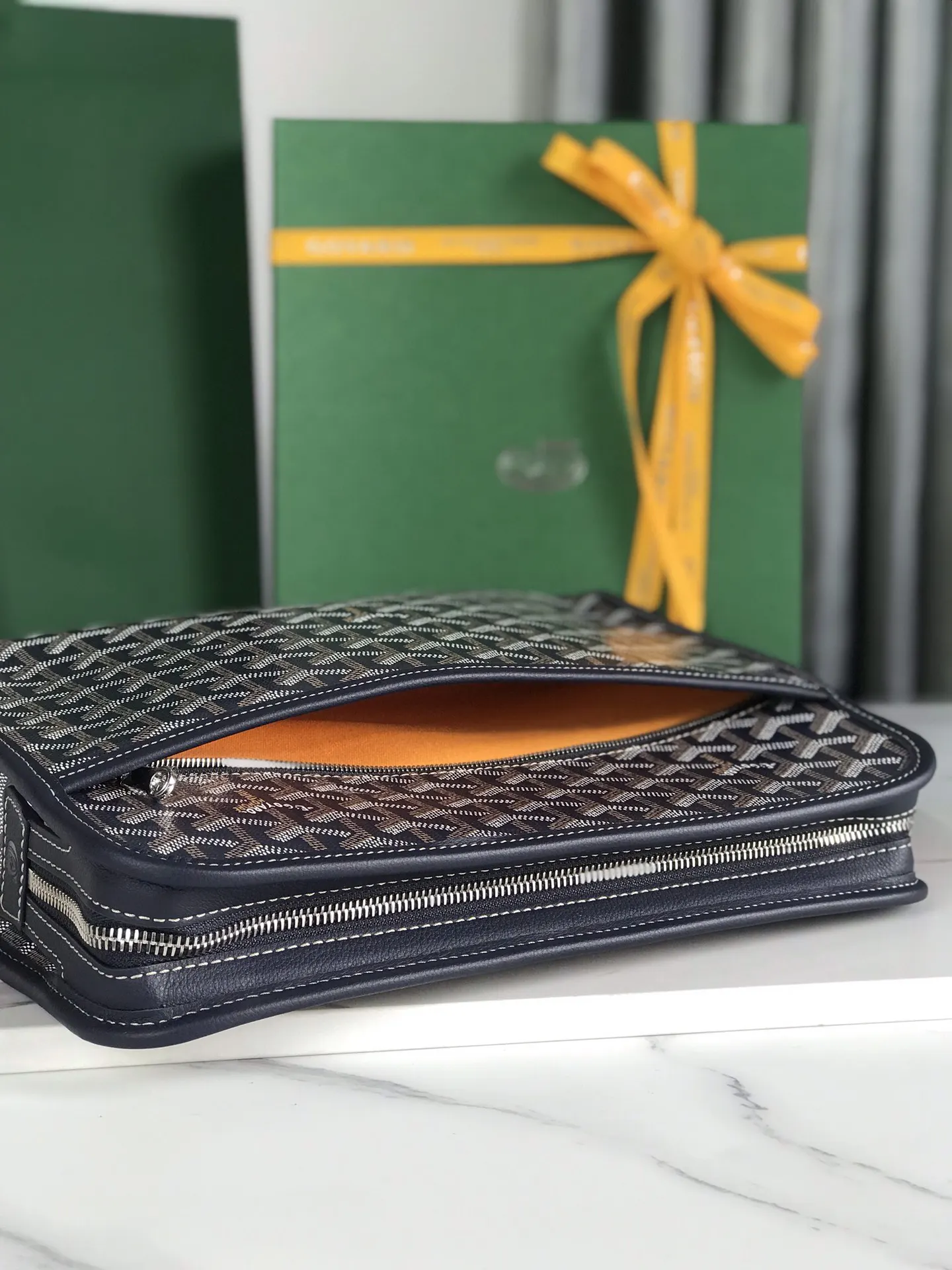 Goyard 黃色 牛皮 手拿包 精致手拿款