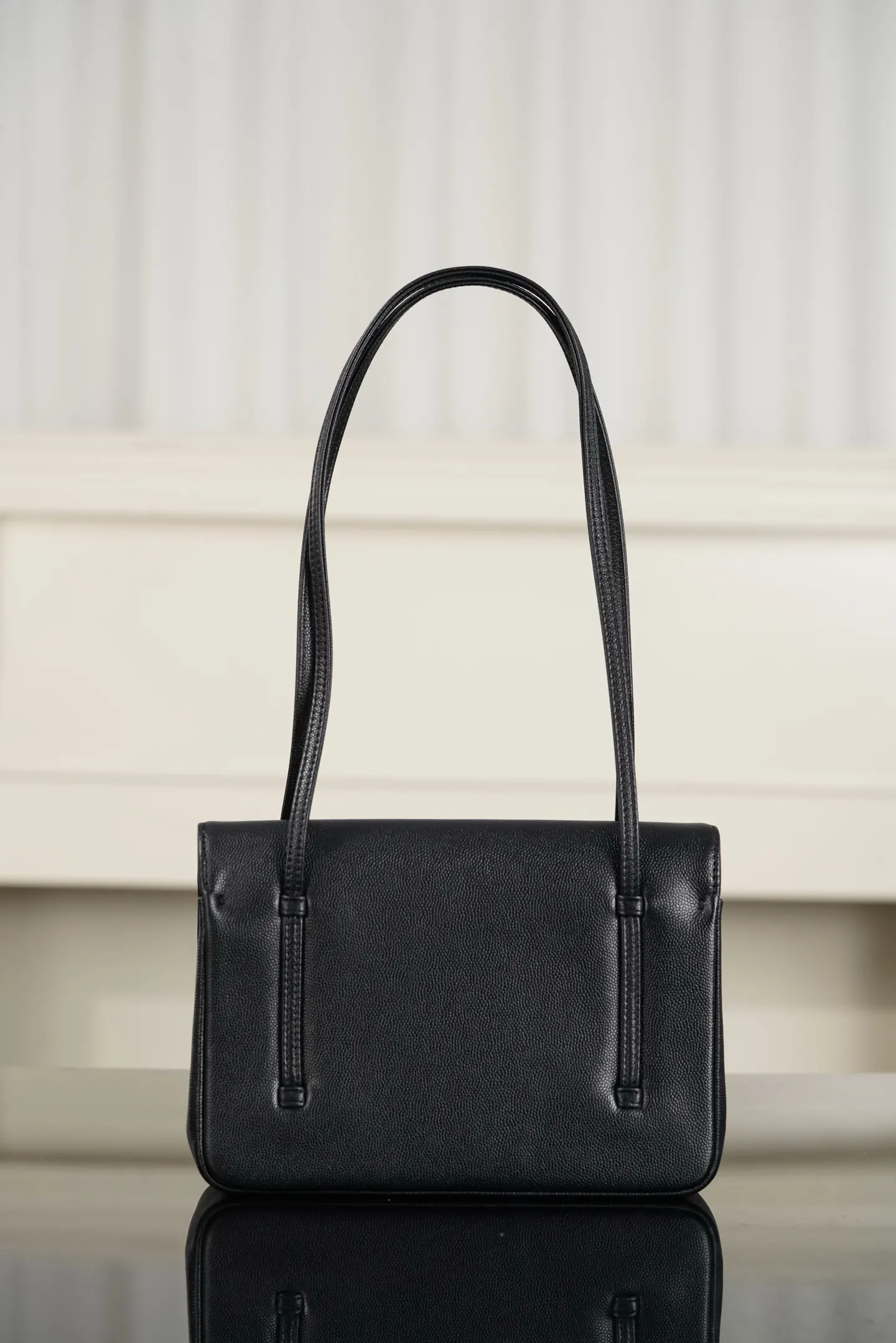 Black Hobo Shoulder Bag Vintage Leather