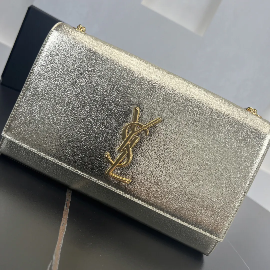 YSL 银色 金色 小牛皮 链条包 精致链条款