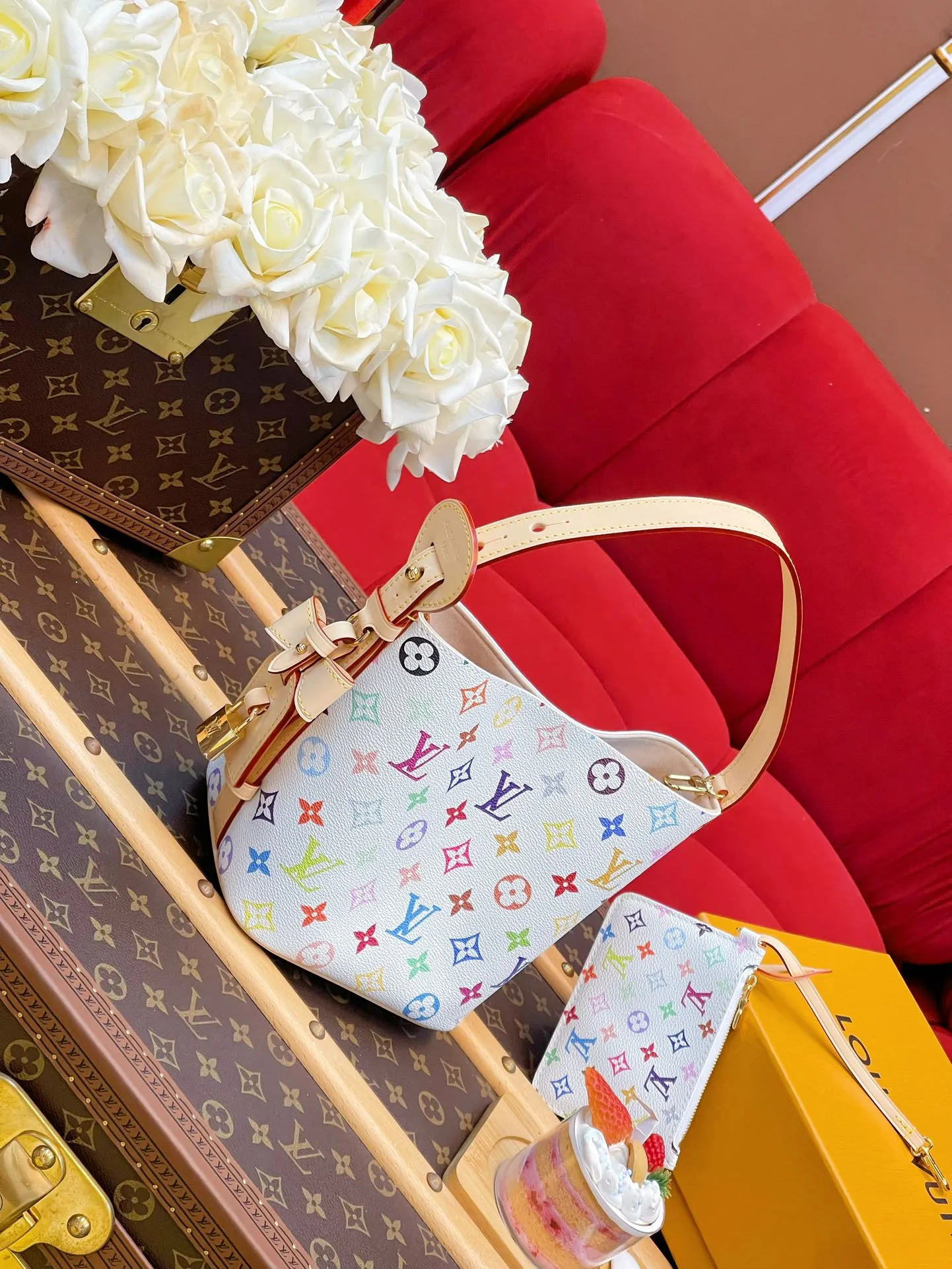 LV 牛皮 斜背包 輕便斜挎款