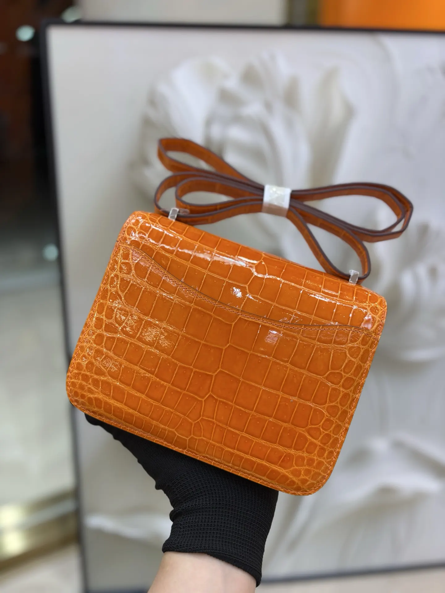 康康18cm elan镜子版 高光鳄鱼皮 蜡线手工缝制 细节出众 包袋 精选款