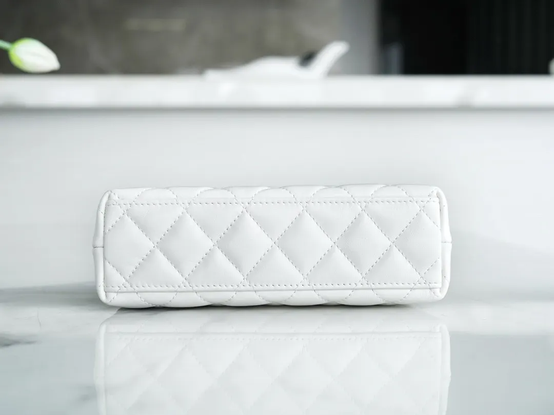 CHANEL 黑色 白色 羊皮 手提包 通勤手提款
