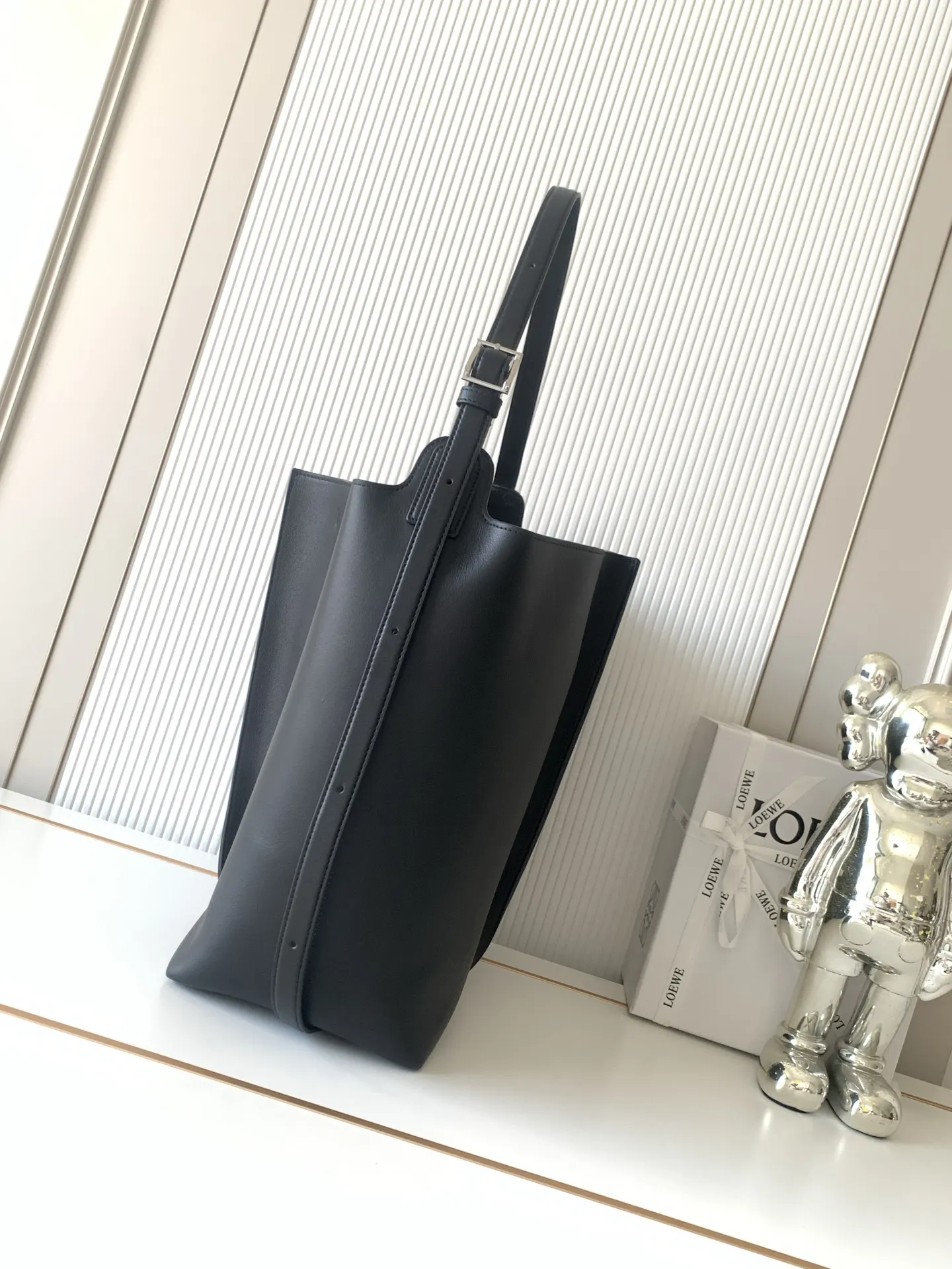 Black Bucket Bag Casual Leather