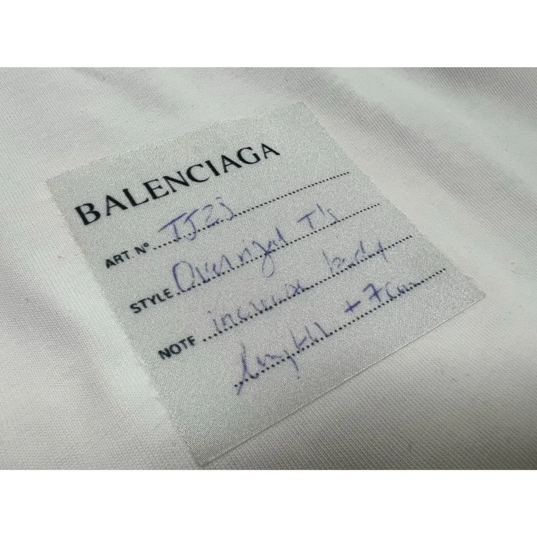 Balenciaga White Logo Short Sleeve T-Shirt Street Casual