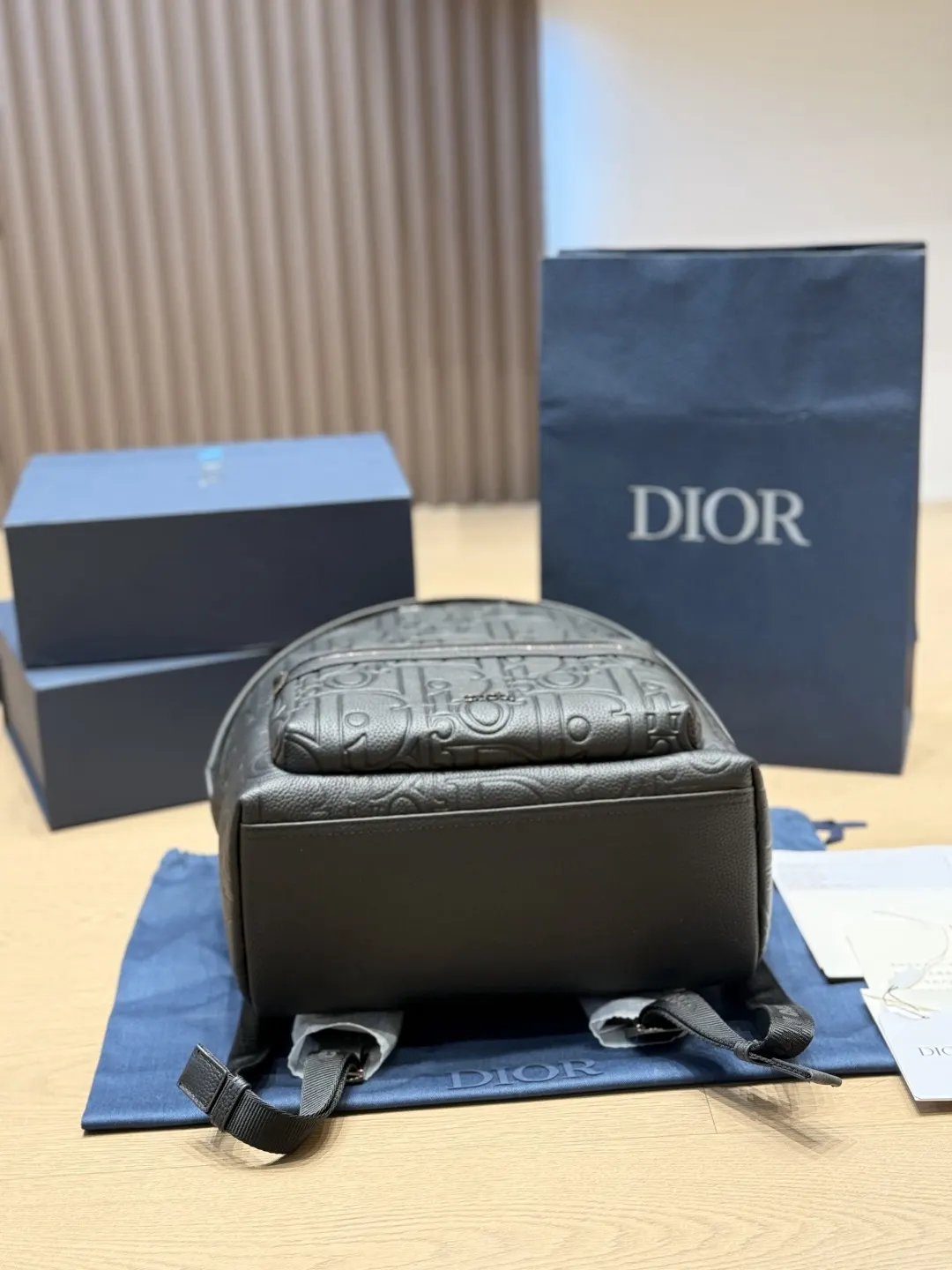 Dior Oblique 黑色 皮革 双肩包