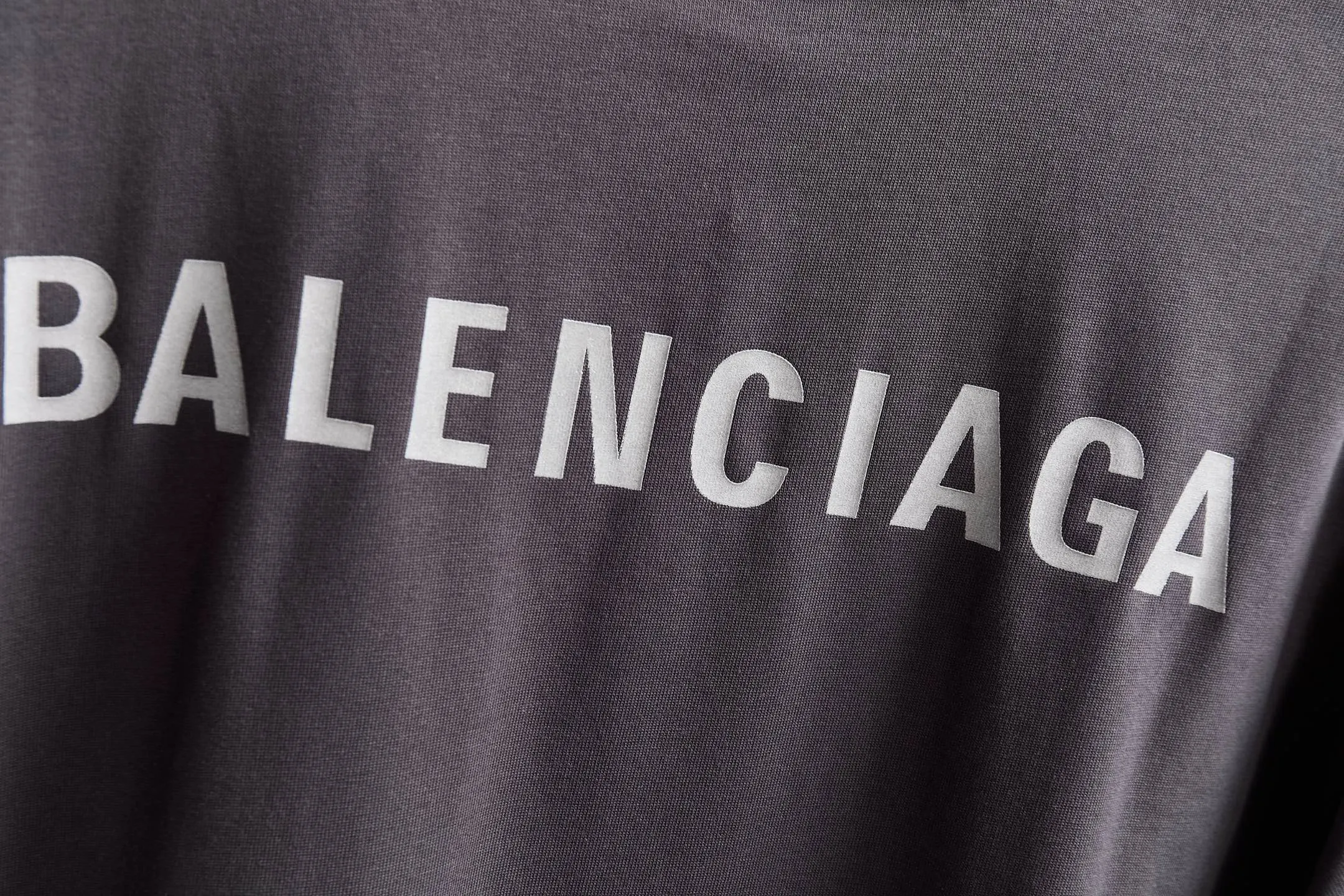 Balenciaga 灰色 印花 水洗 短袖T恤