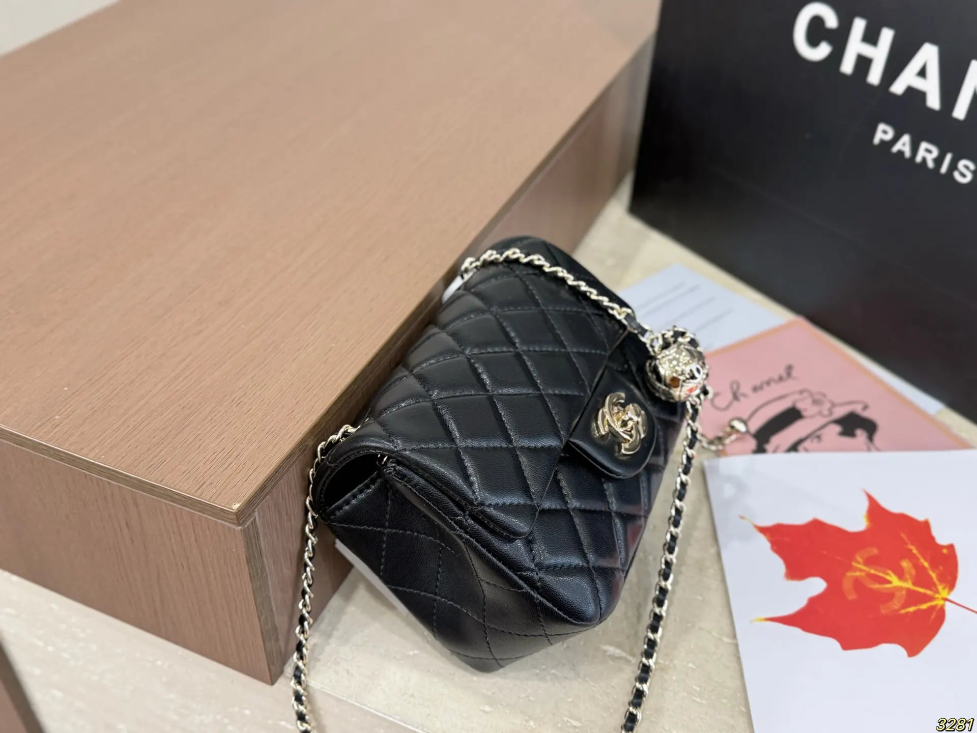 CHANEL 淡金球调节扣方胖子 金球包 cf 斜挎包 轻便斜挎款