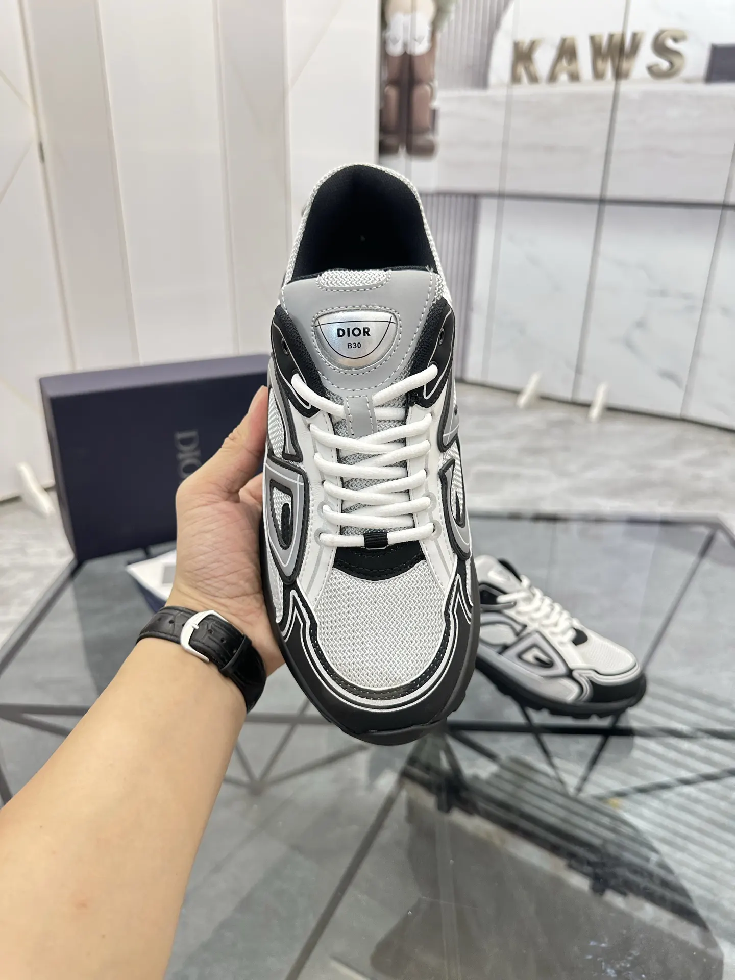 Dior 黑色 皮革 运动鞋
