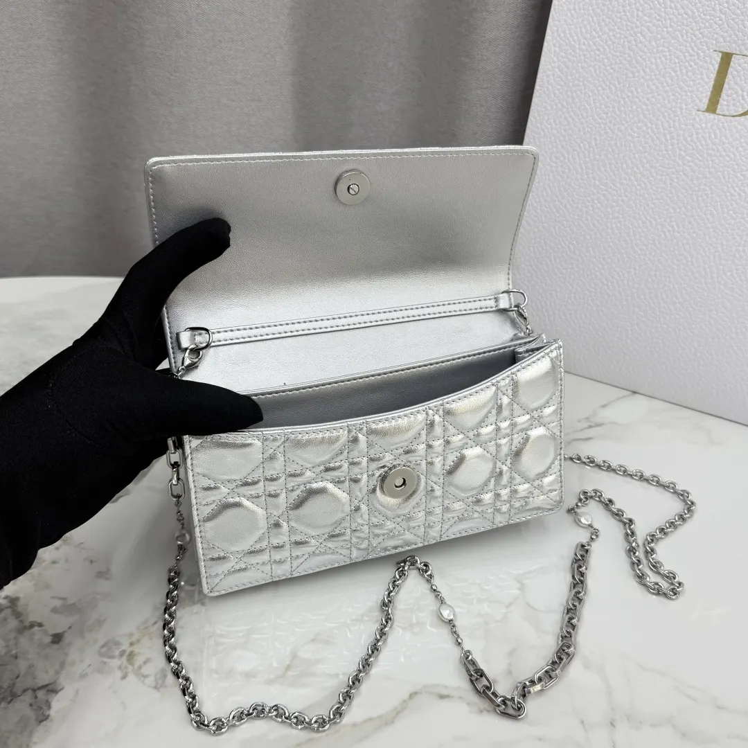 Dior Lady 銀色 羊皮 鏈條包 精致鏈條款(數字9) Dior Lady 銀色 羊皮 鏈條包 精致鏈條款(數字9)
