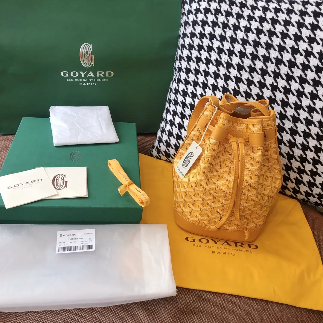 Goyard 老花 黄色 帆布 水桶包 休闲水桶款