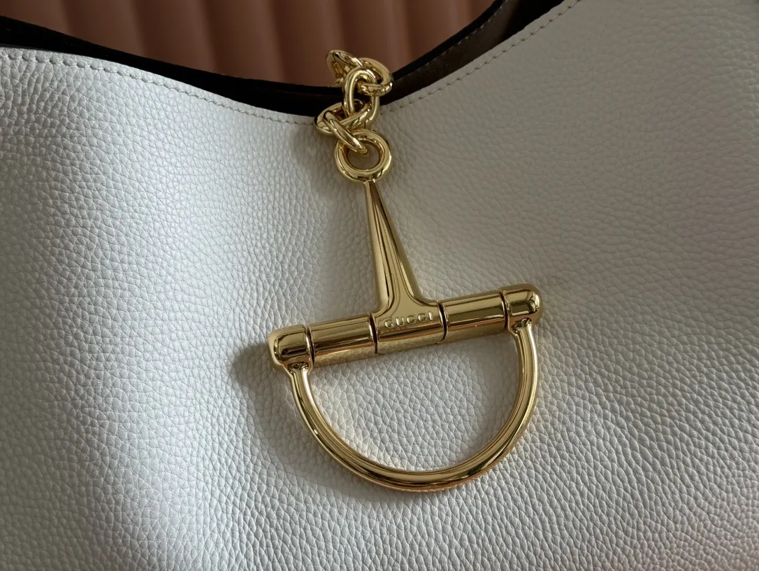 Gucci 白色 棕色 牛皮 手拿包 精致手拿款