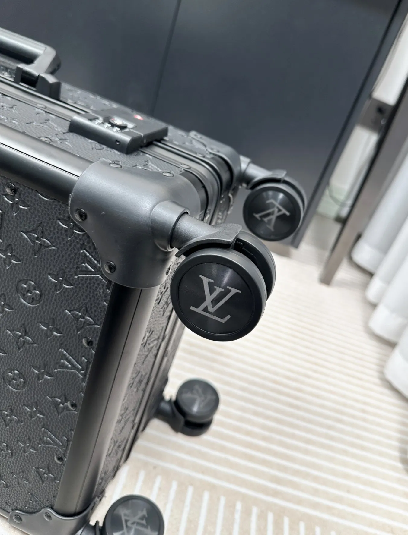 Black Monogram Suitcase Travel Lightweight Classic